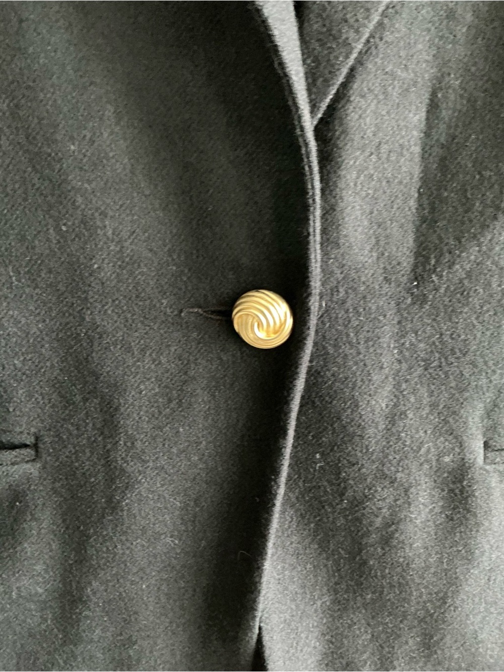 Savannah Women’s Black 100% Wool Blazer Jacket Gold Button Size 14 Vintage Style - Picture 3 of 8